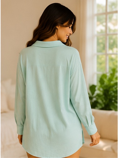 Women’s Mint Green Long Sleeve Sleep T-Shirt Nightwear